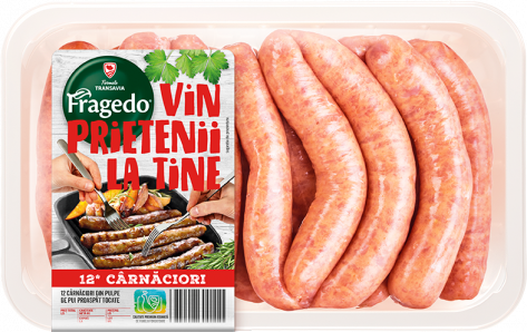 12 Cârnăciori din pulpe de pui proaspăt tocate